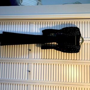 EXPRESS * Long Black Sheer Duster with Pearls . NEW